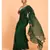 Suta Green Pure Cotton With Black Polka Printed Ruffle Border Saree
