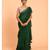 Suta Green Pure Cotton With Black Polka Printed Ruffle Border Saree