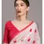 Suta Women White & Red Polka Dots Printed Pure Cotton Saree