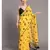 Suta Women Yellow  & Black Polka Dots Printed Pure Cotton Saree