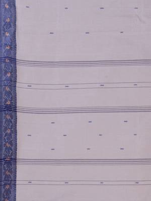 Grey hand woven pure cotton saree  5
