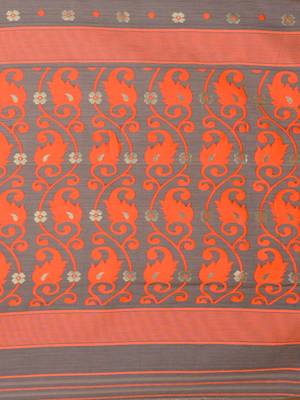 Grey Hand Woven Silk Cotton Saree Without Blouse 5