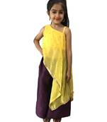 Long and Short  kaftan set Yellow Magenta