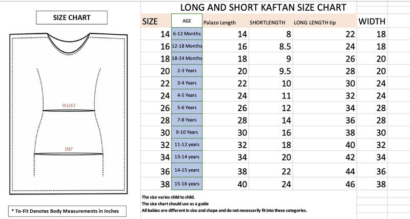 Long and Short  kaftan set Blue Rani