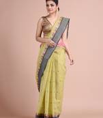 Green hand woven pure cotton saree 