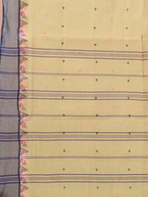 Green hand woven pure cotton saree  5