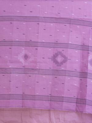 Purple hand woven pure cotton saree  5