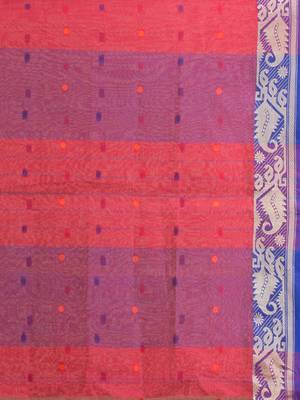 Magenta Hand Woven Pure Cotton Saree Without Blouse 5