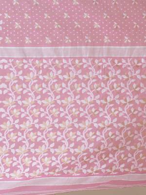 Baby pink hand woven silk cotton saree  5