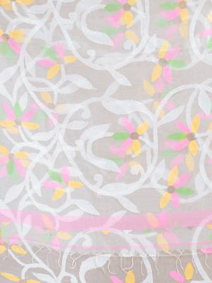 White hand woven matka silk saree with blouse 4