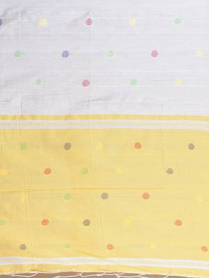 White hand woven pure cotton saree with blouse 4