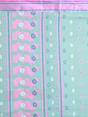 Sky blue hand woven pure cotton saree  5