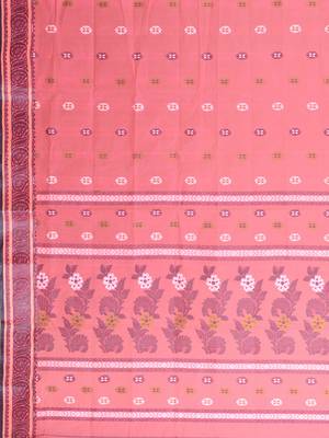 Pink Hand Woven Pure Cotton Saree Without Blouse 5