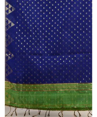 GREEN & BLUE Cotton Silk Hand Woven  Jamdani SILK COTTON Handloom Saree 4