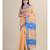 BEIGE & BLUE Cotton Silk Hand Woven Tant Jamdani KATHA STITCH Handloom   Saree
