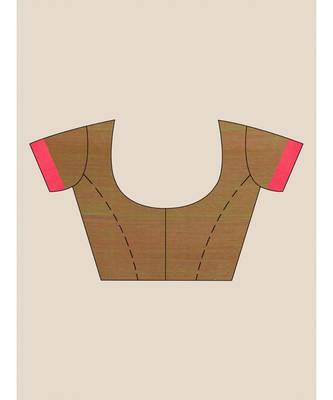 MAGENTA & OLIVE GREEN Cotton Silk Hand Woveni SEQUENCE Handloom Jamdani   Saree 3