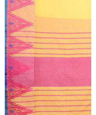 YELLOW & MULTI Pure Cotton Silk Hand Woven  Jamdani  Handloom   Saree 2