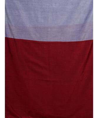 GREY & MAROON Pure Cotton Silk Hand Woven Tant Jamdani  Handloom   Saree 4