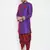 Purple plain silk blend sherwani