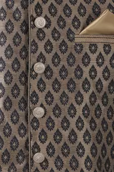 Black Plain Silk Blend Nehru-Jacket