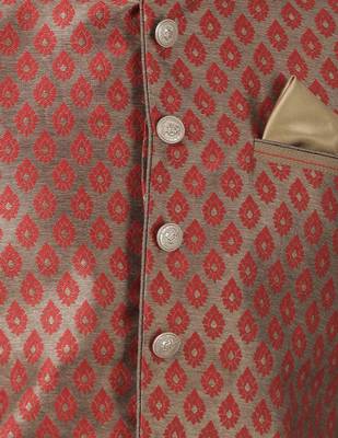 Maroon Plain Silk Blend Nehru-Jacket 3