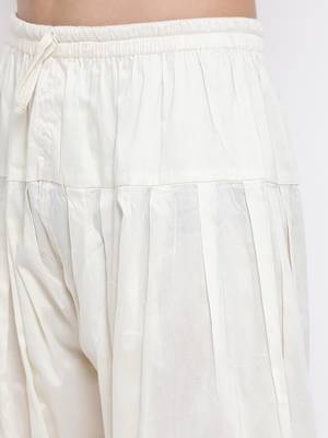 Yellow plain blended cotton pathani-suits 5