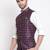 Blue plain silk blend nehru-jacket
