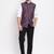 Blue plain silk blend nehru-jacket