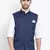 Navy Blue Cotton Silk Nehru Jacket