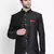Black plain silk blend jodhpuri-sherwani