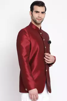 Men'S Maroon Silk Blend Jodhpuri
