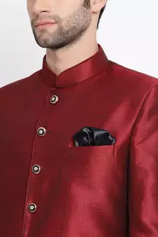 Men'S Maroon Silk Blend Jodhpuri