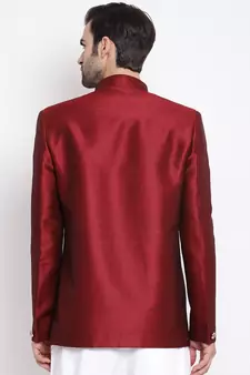 Men'S Maroon Silk Blend Jodhpuri