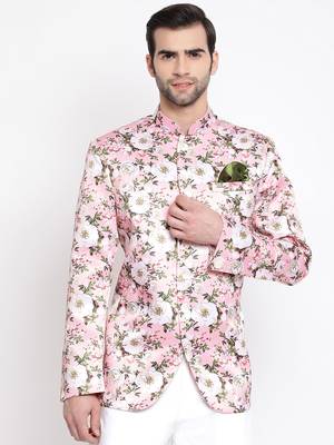 Men'S Pink Silk Blend Jodhpuri 1