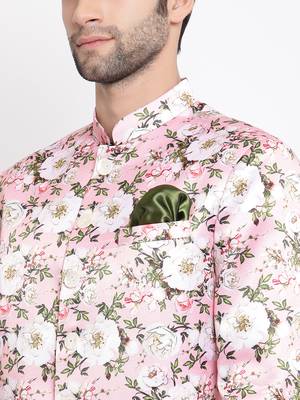 Men'S Pink Silk Blend Jodhpuri 3