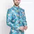Turquoise plain silk blend jodhpuri-sherwani