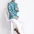 Turquoise plain silk blend jodhpuri-sherwani