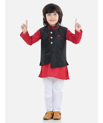 Boys Party Waistcoat Jacket for Boys- Black 4