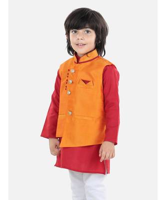 Boys Party Waistcoat Jacket for Boys- Yellow 5