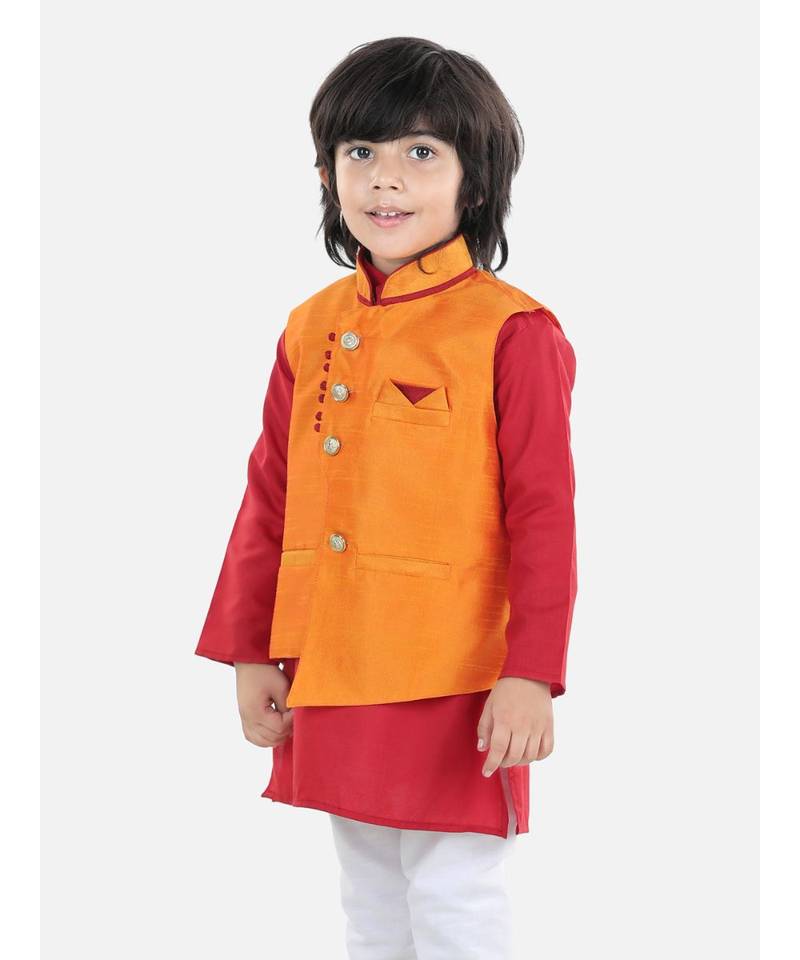 Boys Party Waistcoat Jacket for Boys- Yellow