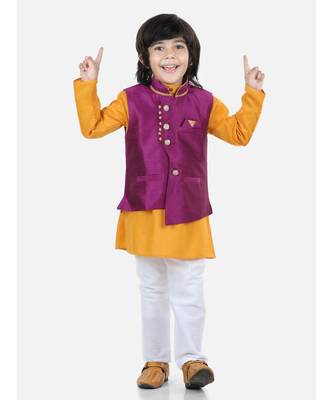 Boys Party Waistcoat Jacket for Boys- Purple 4