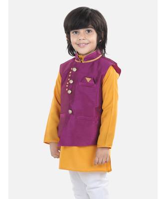 Boys Party Waistcoat Jacket for Boys- Purple 5