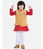 Boys Party Waistcoat Jacket for Boys- Beige