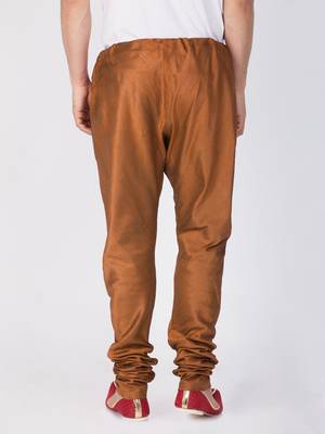 Brown Plain Silk Blend Men-Pyjamas 3