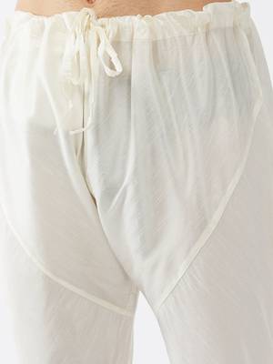 Cream Plain Silk Blend Men-Pyjamas 4