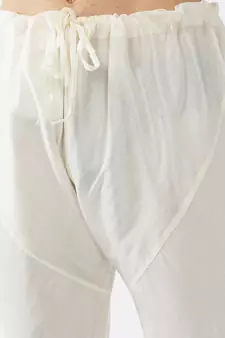 Cream Plain Silk Blend Men-Pyjamas