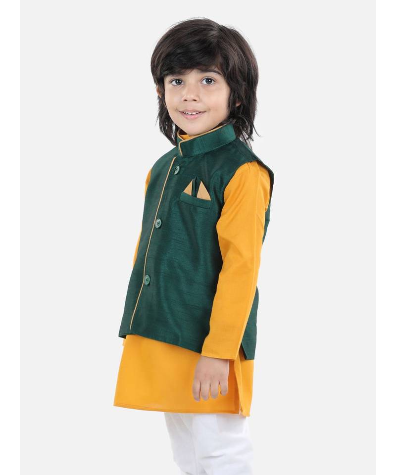 Boys Party Waistcoat Jacket for Boys- Green