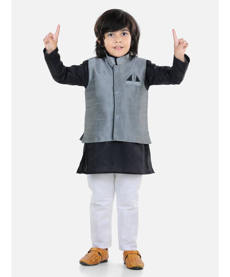 Boys Party Waistcoat Jacket for Boys- Gray