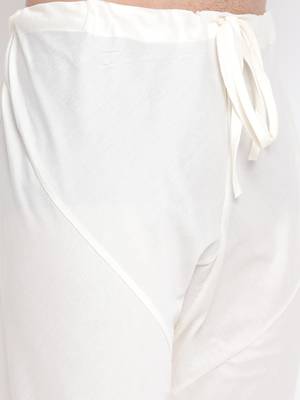 Men'S Cream Viscose Kurta Pyjama Set 5