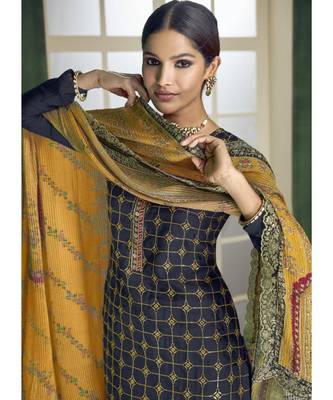 Navy Blue Georgette Party Wear Salwar Kameez 2